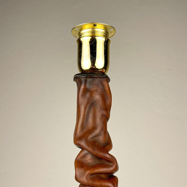 Vintage Italian Leather Table Lamp, 1950s For Sale - Image 15 of 18