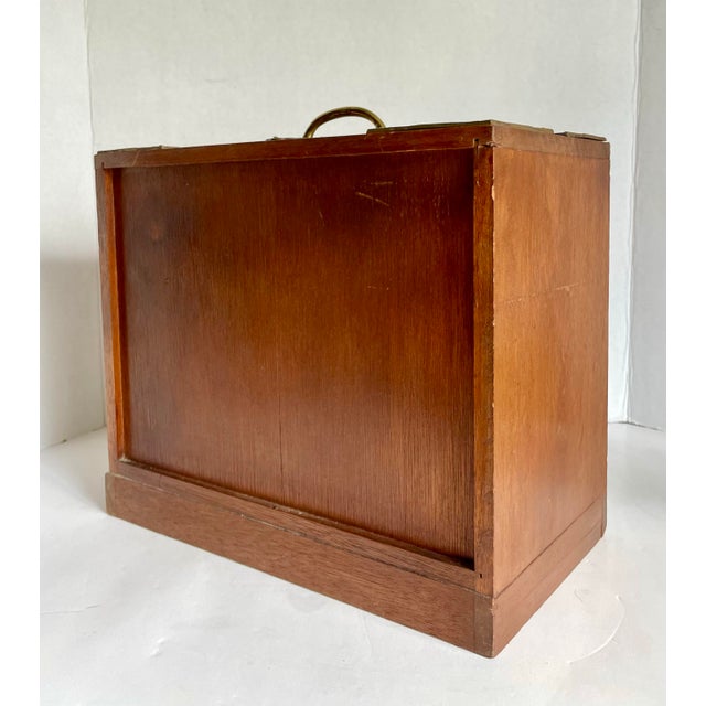 Vintage Japanese Tansu Wood & Brass Six-Drawer Jewelry Chest For Sale - Image 9 of 12