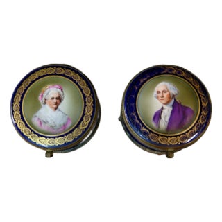 Vintage Early 20th Century Czechoslovokian Vanity Boxes - A Pair For Sale