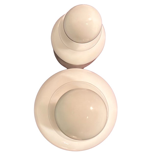 Portieux Vallerysthal Antique Portieux Vallerysthal French White Opaline Gold Star Apothecary Bottles — Pair For Sale - Image 4 of 13
