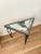 Postmodern 1980s Geometric Wrought Iron Side Table With Glass Top – Signed For Sale - Image 3 of 9