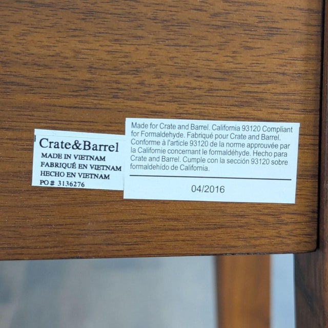 Brown Crate & Barrel Bradley Console Table For Sale - Image 8 of 8