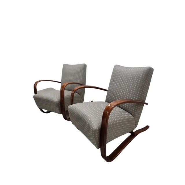 Set of Art Deco H 269 Armchairs by Jindřich Halabala, 1930s For Sale - Image 3 of 6