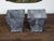 Pair of Industrial Style Grey Metal Planters with Tapered Lines and Ring Pulls For Sale - Image 9 of 11