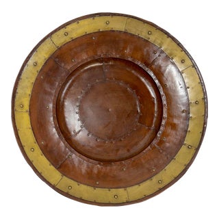 Oversized Industrial Style Riveted Metal Tray For Sale
