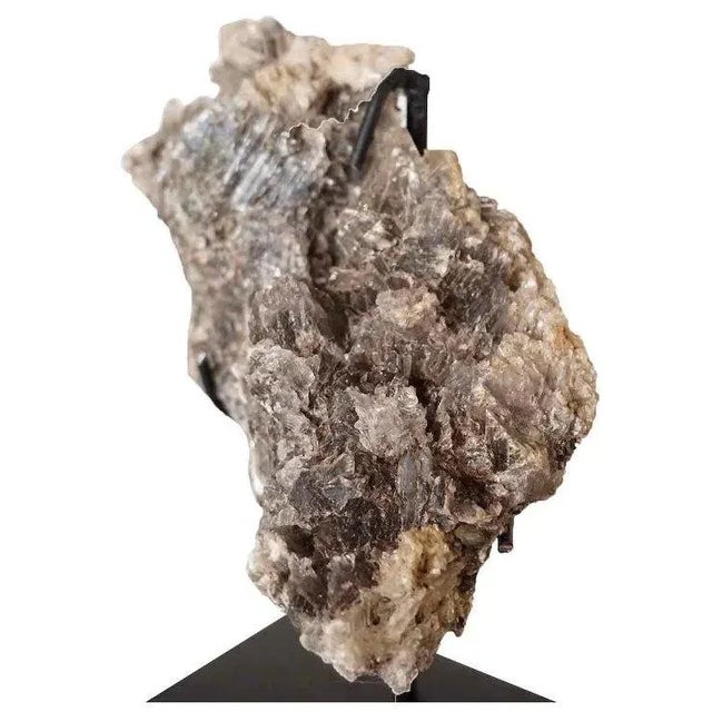 Traditional Late 20th Century Small Crystal Rock Specimen With Custom Iron Stand For Sale - Image 3 of 4