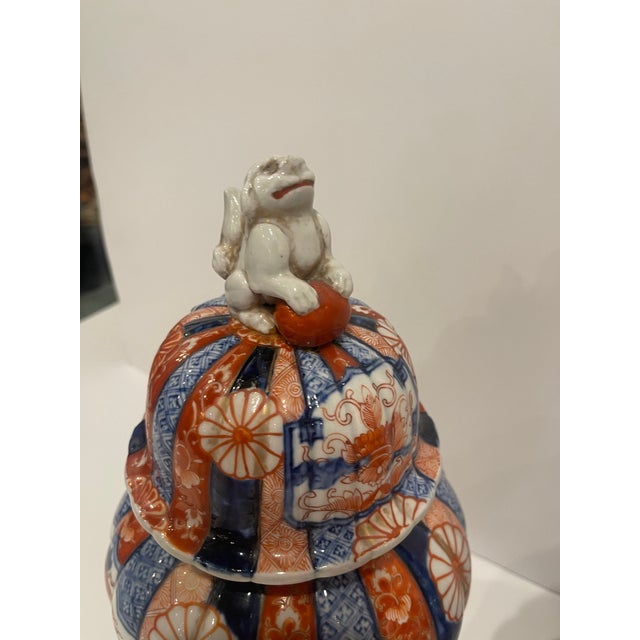 Japanese Pair of Japanese Meiji Period Porcelain Ginger Jars, 19th Century For Sale - Image 3 of 10