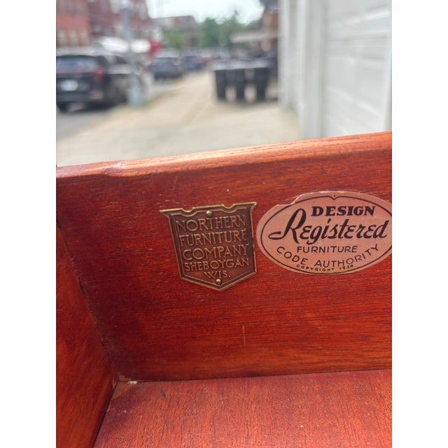 Vintage Neoclassical Revival Chest of Drawers, Empire Style Painted & Gilt Accent Dresser For Sale - Image 11 of 12