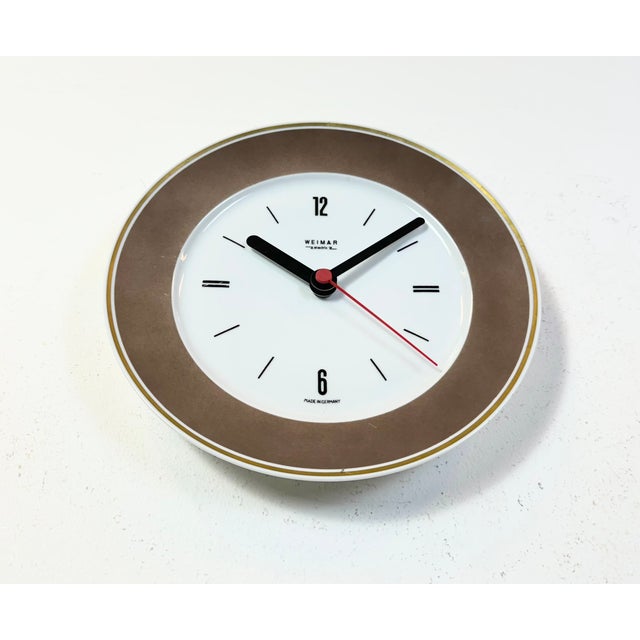 Vintage East German Porcelain Wall Clock from Weimar Electric, 1970s For Sale - Image 6 of 18