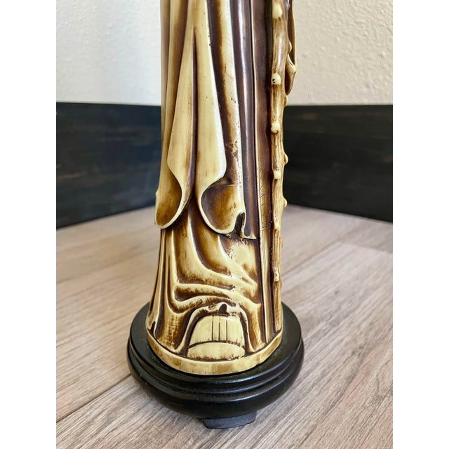 Vintage Carved Shou Lao God of Longevity Statue For Sale - Image 4 of 12