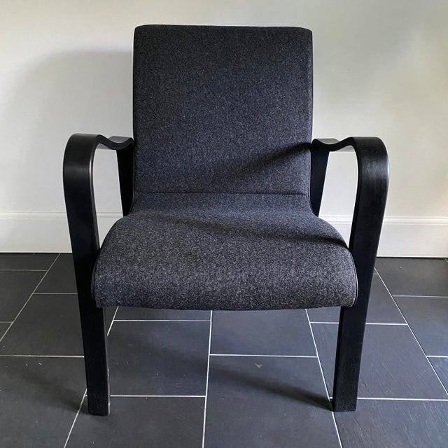 Vintage Bentwood Thonet Armchair Upholstered in Wool For Sale In New York - Image 6 of 7