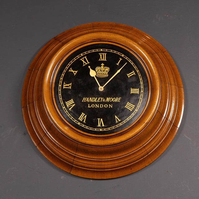 Antique English Oak Mounted Wall Clock, 1890s For Sale - Image 5 of 15