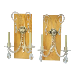 Antique 20s' Irish Crystal Sconces -A Pair of 2