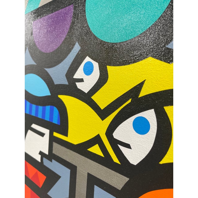 Pop Art Original Jozza Acrylic on Canvas - “Fish Market” For Sale - Image 3 of 7