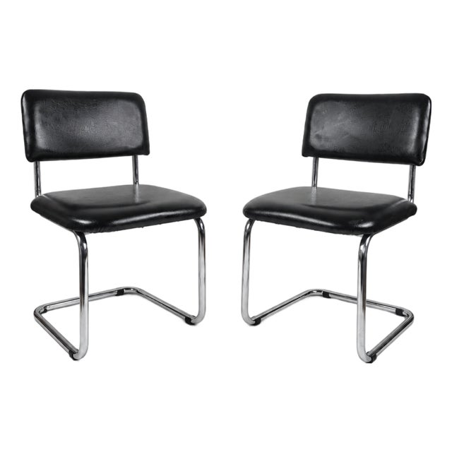 Vintage Metal Side Chairs, 1980s, Set of 2 For Sale