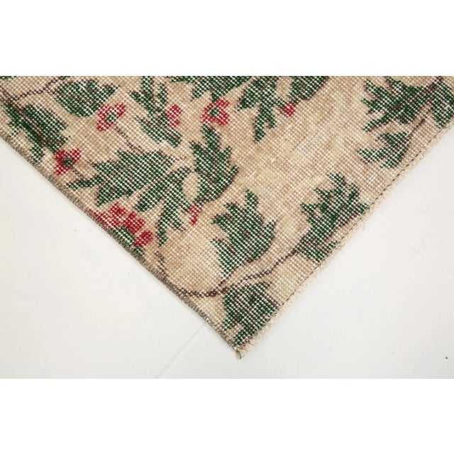 Green and Beige Runner Rug For Sale - Image 11 of 14