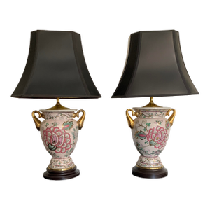 Vintage Chinoiserie Gilded Table Lamps - A Pair