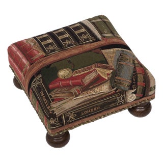 Library Tapestry Footstool For Sale
