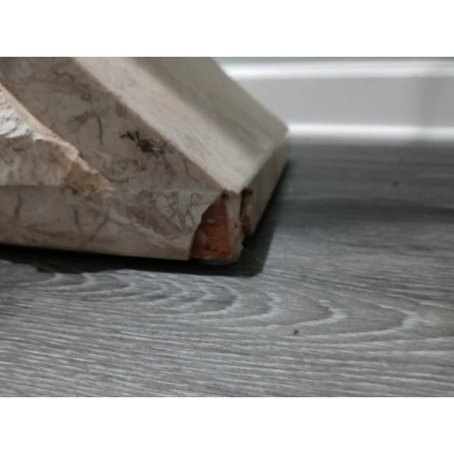 Mid-Century Modern Maitland Smith Mid Century Travertine Glass Top Console Table For Sale - Image 3 of 11