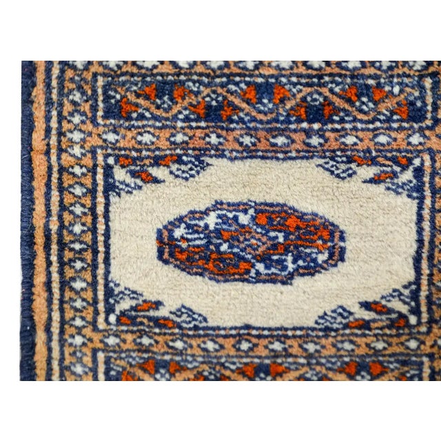 Tribal Petite Mid-20th Century Bakhara Rug For Sale - Image 3 of 11
