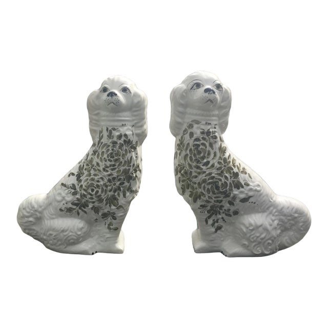 Italian Jay Wilfred’s Staffordshire Style Porcelain Dogs - a Pair For Sale