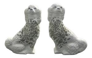 Italian Jay Wilfred’s Staffordshire Style Porcelain Dogs - a Pair