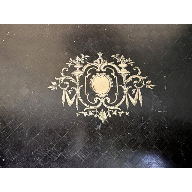 Napoleon III Ebony and Mahogany Box with Inlays of Precious Materials For Sale - Image 3 of 8
