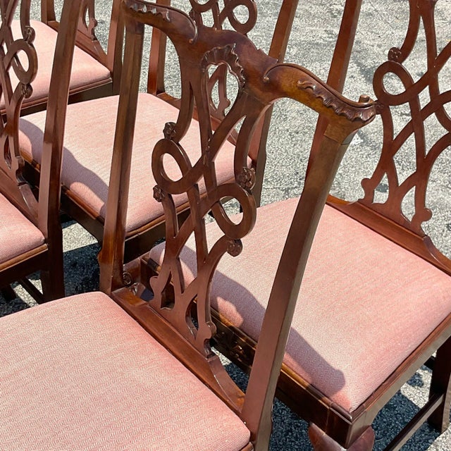 Vintage Regency Carved Ruffle Dining Chairs - Set of 6 For Sale In West Palm - Image 6 of 11