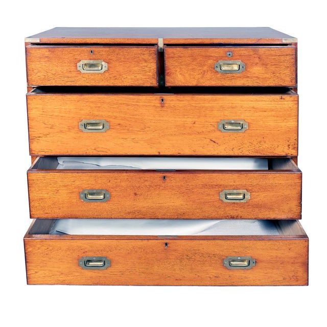 Victorian Mahogany Campaign Chest For Sale - Image 10 of 11
