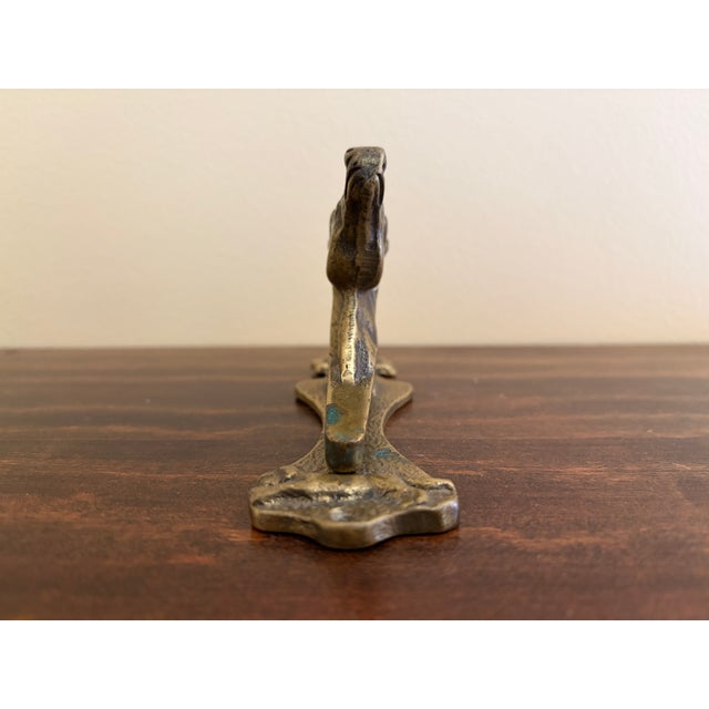 Metal 1940s English Cast Brass Equestrian Horse Door Knocker For Sale - Image 7 of 13