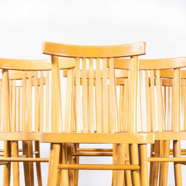 Blonde Bentwood Dining Chairs from TON, 1960s, Set of 9 For Sale - Image 4 of 14