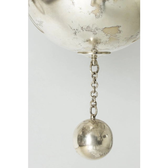 Metal Silver Plated Chandelier by Elis Bergh, 1920s For Sale - Image 7 of 10