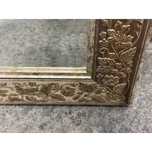 Ornate Floral Framed Wall Mirror, Vintage For Sale - Image 9 of 12