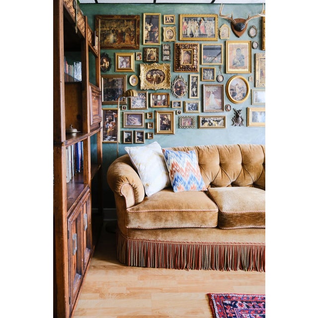 George Smith 1990s George Smith Carmel Velvet Sofa With Bullion Fringe For Sale - Image 4 of 6