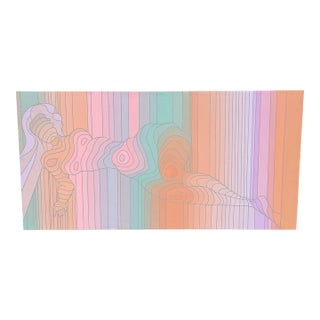 Modern Painting of Nude Female, 1982, Acrylic Over Canvas For Sale