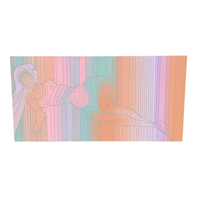 Modern Painting of Nude Female, 1982, Acrylic Over Canvas For Sale