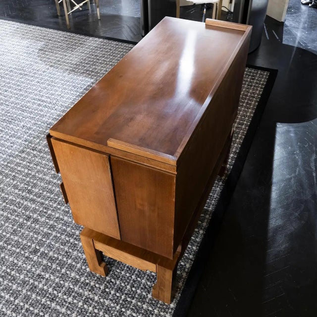 1960s Italian Walnut Low Bar Cabinet For Sale - Image 10 of 10