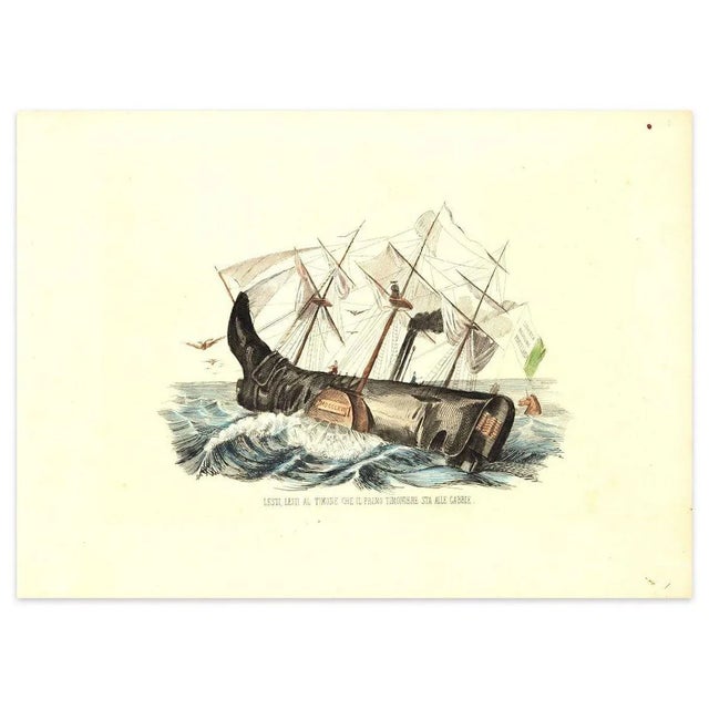 Lesti, lesti al timone is a beautiful hand-watercolored lithograph, realized in1848 by the italian satirical artist...