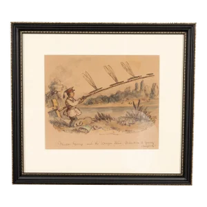 Framed Watercolor By Illustrator John Leech
