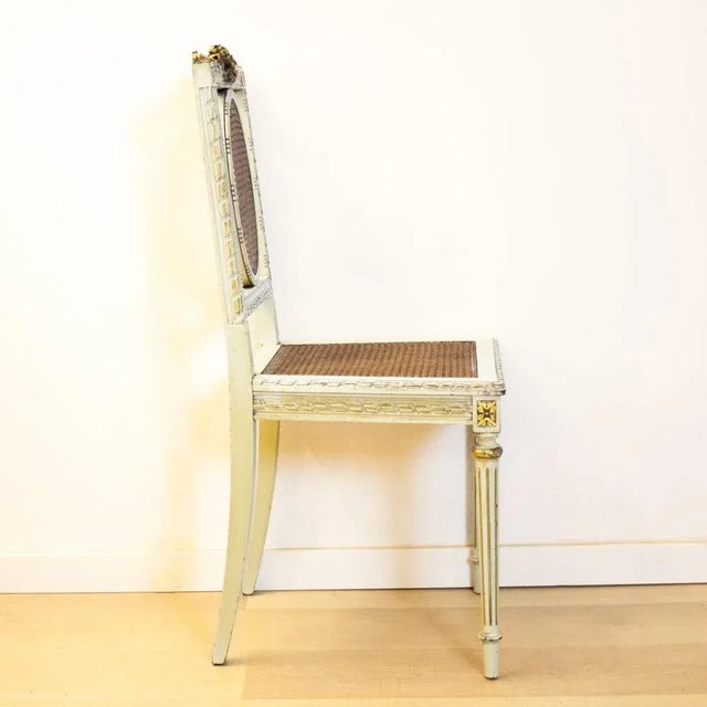 Louis XV Style Off White and Gold Detailed Chair, 1930s For Sale - Image 6 of 11