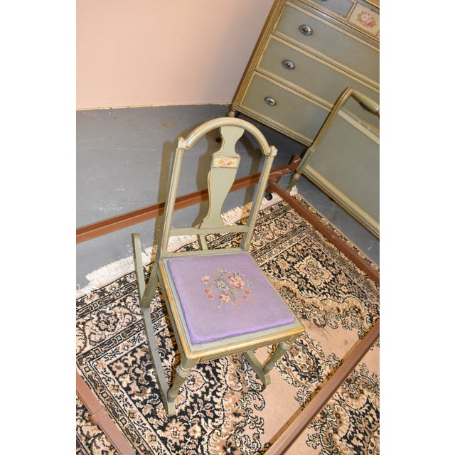 Berkey & Gay Furniture Antique Green Painted Bedroom Set Set of 7