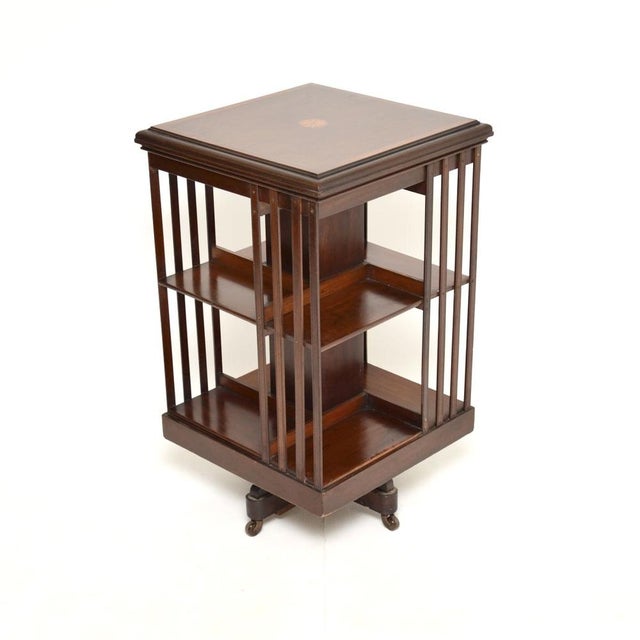 Antique Edwardian Revolving Bookcase, 1900s For Sale - Image 3 of 9