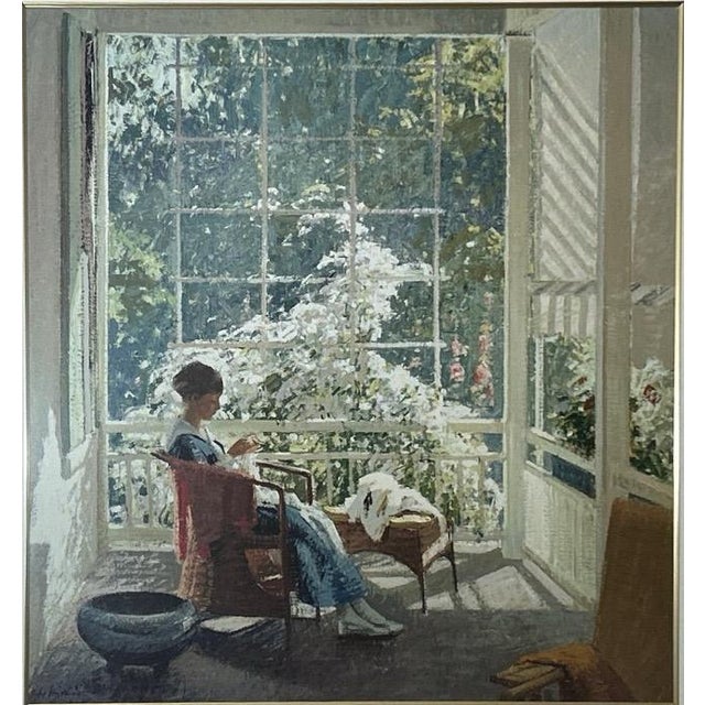 American Late 20th Century John Sharman at the End of the Porch Framed Impressionist Fine Art Print For Sale - Image 3 of 11