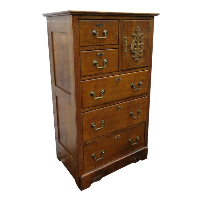 Early 1900s Solid Tiger Oak Chest Of Drawers Chairish
