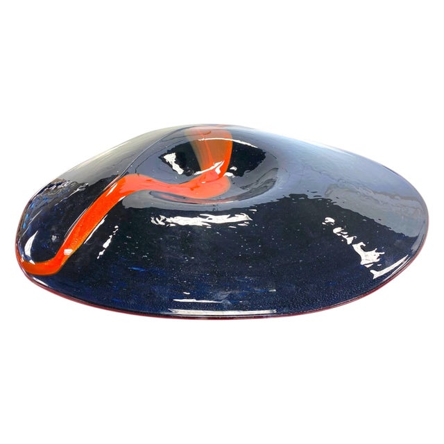 Massive Michael Nourot Centerpiece Bowl 27" Handblown Art Glass Wall Charger For Sale - Image 17 of 18