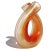 Seguso Murano Vintage Red Orange Gold Flecks Italian Art Glass Double Mouth Tube Flower Vase For Sale - Image 10 of 13