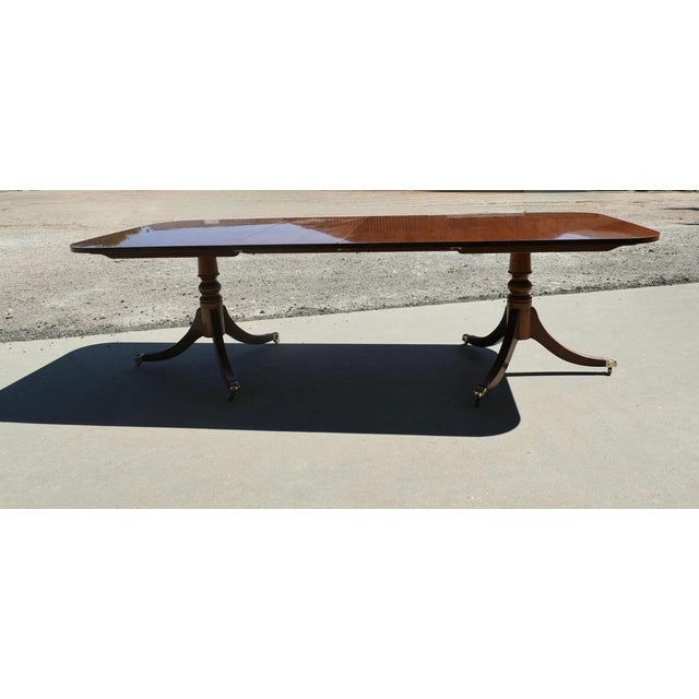 Wood Yew Wood Extendable Pedestal Dining Table, 1960s For Sale - Image 7 of 11
