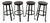 Vintage Industrial Style Round Wood Top Bar Stools W Black Iron Legs, Set of 4 For Sale