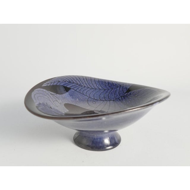 Blue Mermaid and Fish Bowl by Anna Lisa Thomson for Upsala Ekeby, 1950s For Sale - Image 11 of 13
