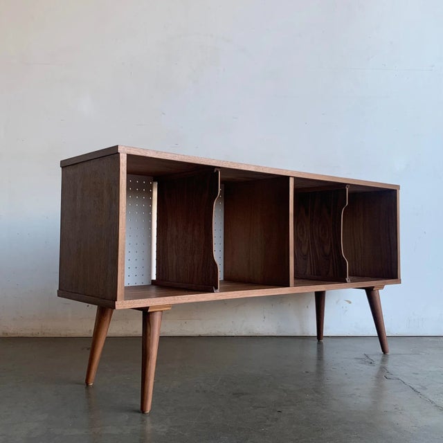 Walnut Record Holder Compact Version For Sale - Image 4 of 11